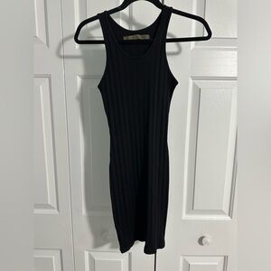 Enza Costa Black Ribbed Dress -S